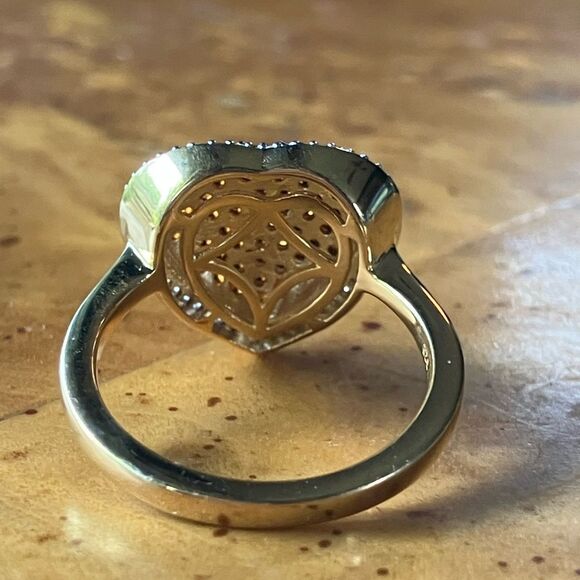 Natural Red Garnet Sterling Silver Heart Ring Size 6 - Picture 4 of 8